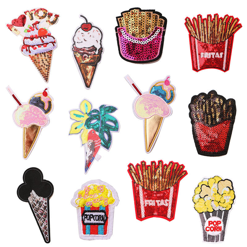 KTX-187027 Embroidered Cloth Stickers for Clothing and Bags - Durable Rayon and PET Material