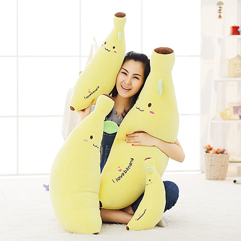 KTX-187347 Cute Banana Plush Pillow - Soft Fruit Doll for Cozy Sleeping and Playtime, Available in 40cm, 60cm, and 80cm Sizes