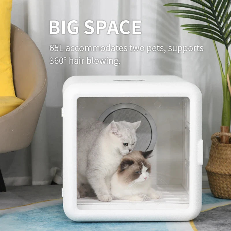 KTX-187603 Large 65L Automatic Pet Bathing and Drying Box with Intelligent Control, Eco-Friendly ABS Material, 4-Speed Fan