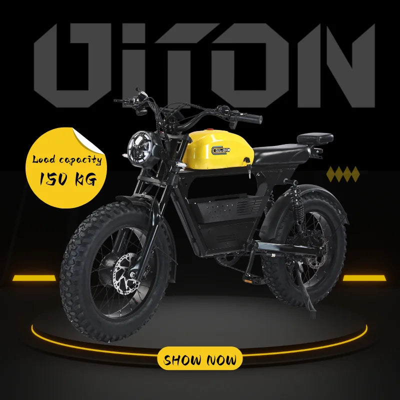 KTX-188051 Dual Motor 48V 1500W Off-Road Electric Bike with 35Ah Battery and 7-Speed Gears in Yellow