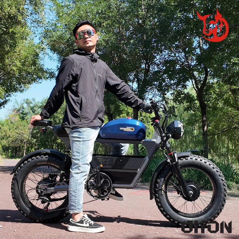 KTX-188051 Dual Motor 48V 1500W Off-Road Electric Bike with 35Ah Battery and 7-Speed Gears in Yellow