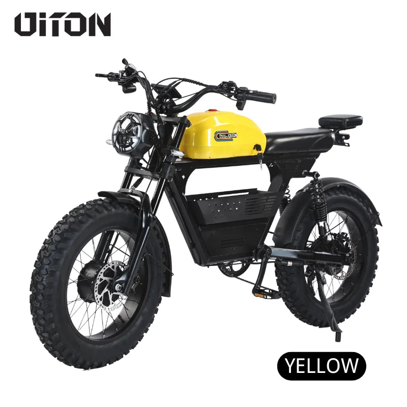 KTX-188051 Dual Motor 48V 1500W Off-Road Electric Bike with 35Ah Battery and 7-Speed Gears in Yellow