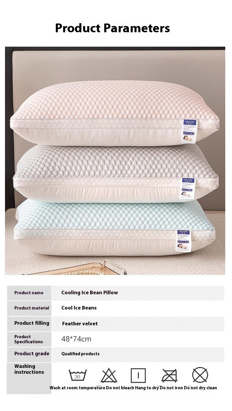 KTX-188307 Summer Cervical Support Pillow - Breathable Cotton Filling, Multiple Loft Options Available