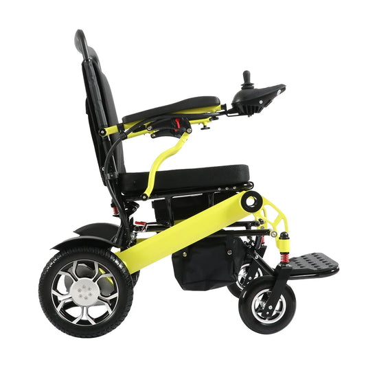 KTX-188371 Electric Power Wheelchair for Elderly and Disabled with Removable Battery, 10-15km Range, Yellow