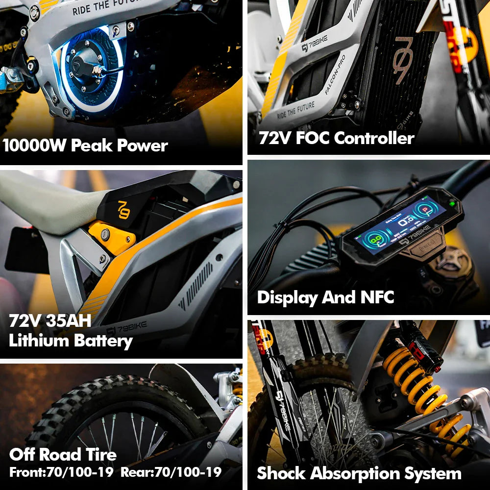 KTX-189203 Long Range 120KM Off-Road Electric Motorcycle with 85KM/H Speed and 410N.m Torque