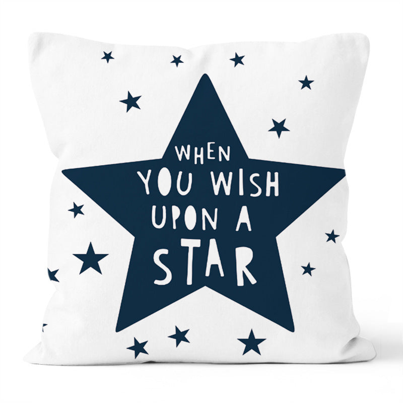 KTX-189331 Modern Super Soft Short Plush Pillow Cover - 45 x 45 cm Star Wishing Bear Design