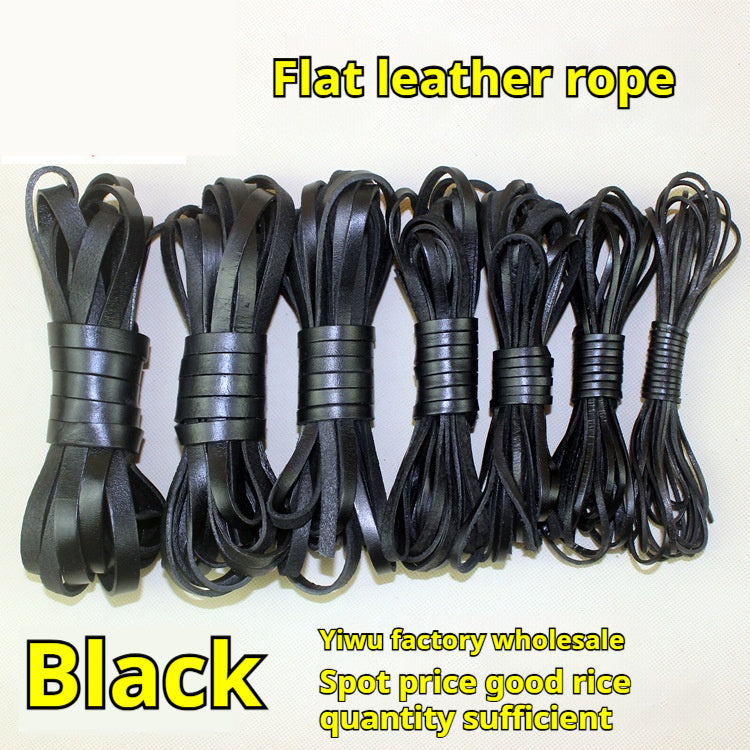 KTX-189331 Solid Color Cowhide Strip Rope - Multiple Widths and Thicknesses Available