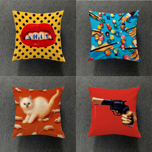 KTX-189459 Nordic-Style Thick Cotton and Linen Pillowcase, 45x45 cm, Versatile Design