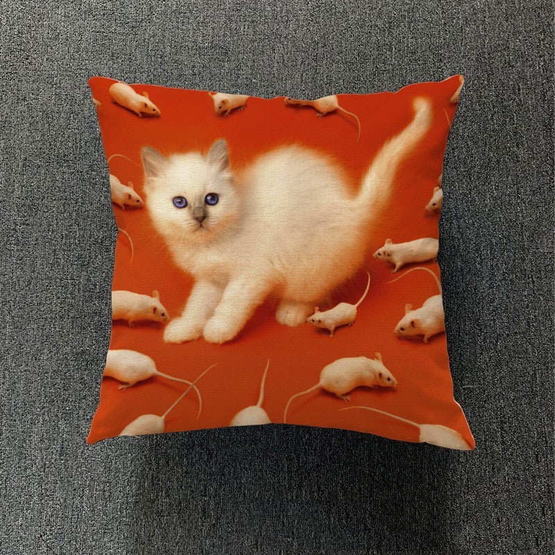 KTX-189459 Nordic-Style Thick Cotton and Linen Pillowcase, 45x45 cm, Versatile Design