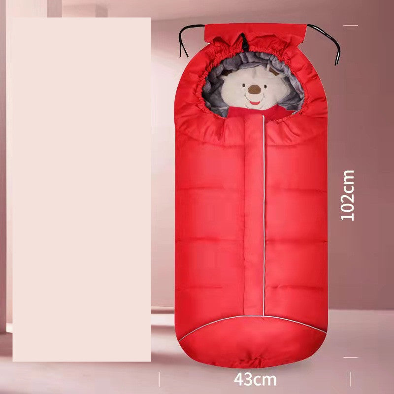 KTX-189651 Cozy Coral Fleece Newborn Quilt with Two-Way Zipper for Winter Warmth