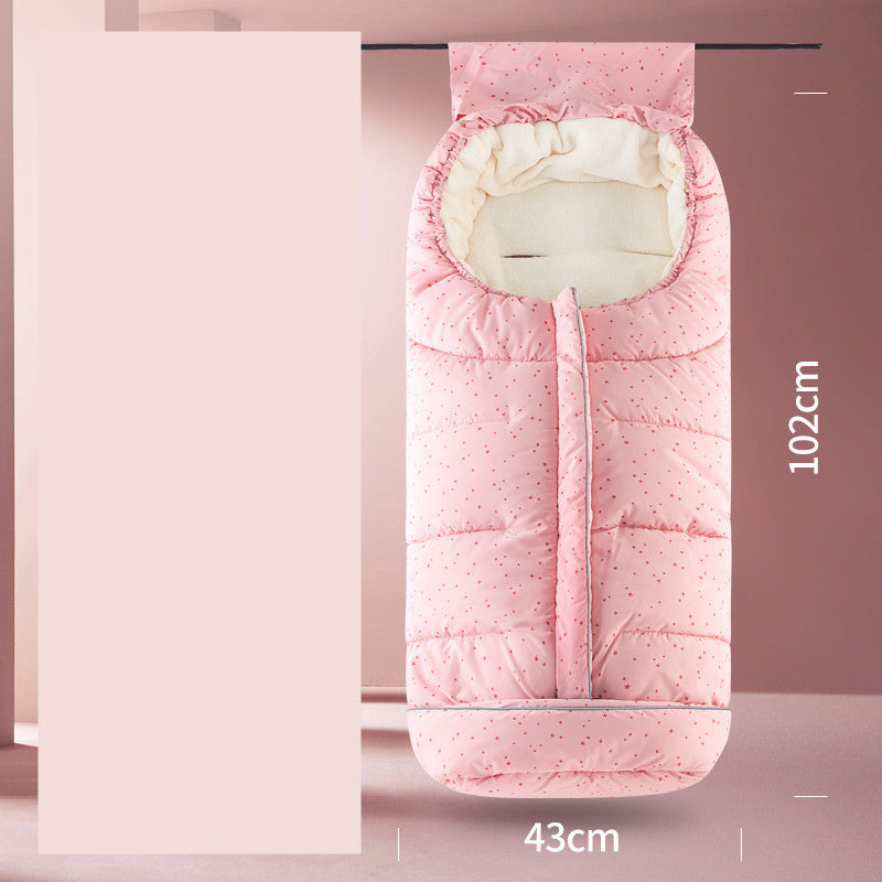 KTX-189651 Cozy Coral Fleece Newborn Quilt with Two-Way Zipper for Winter Warmth
