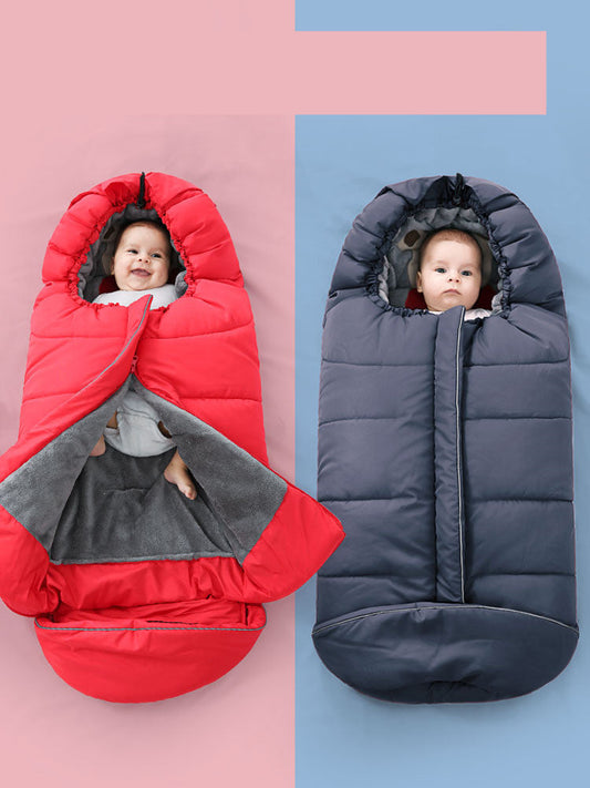 KTX-189651 Cozy Coral Fleece Newborn Quilt with Two-Way Zipper for Winter Warmth