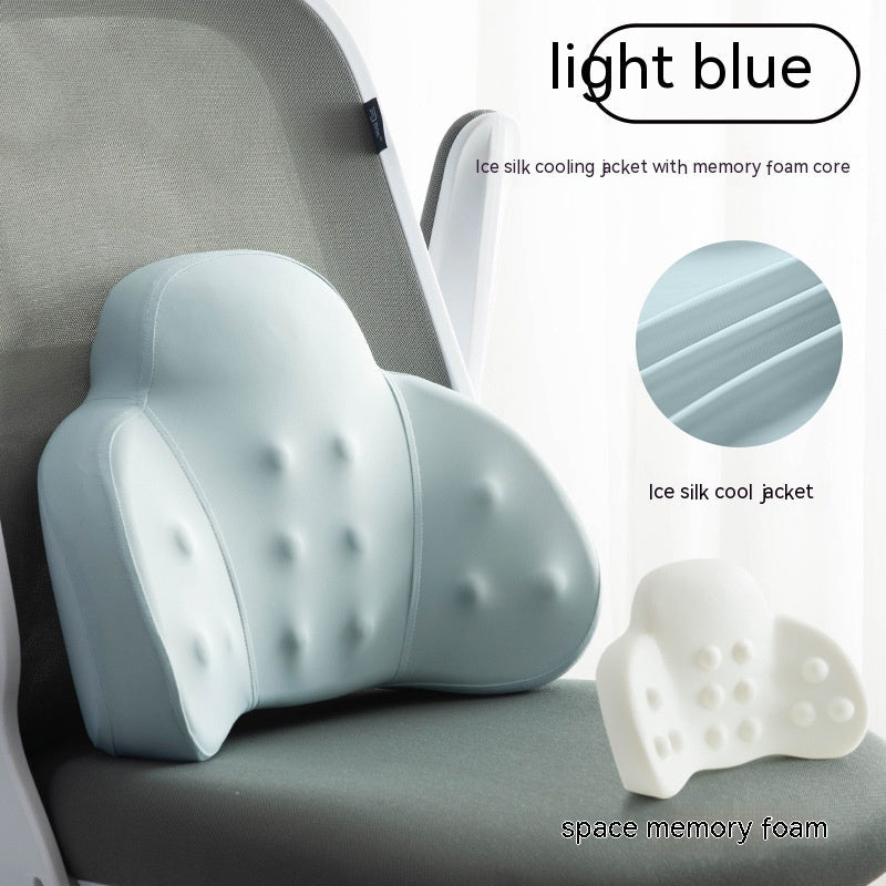 KTX-190611 Ice Silk Lumbar Support Pillow with Memory Foam - Office Chair Comfort