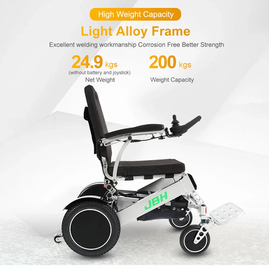 KTX-190675 Hand-Pedal Electric Wheelchair with Wide Seat, Aluminum Alloy Frame, 200 kg Load Capacity, 20 km Driving Range