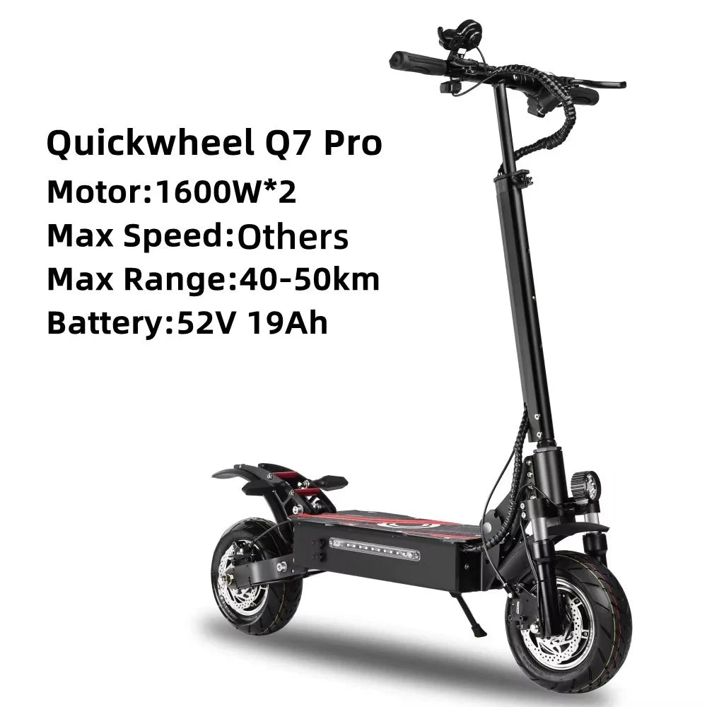 KTX-190675 High-Speed Foldable Dual Motor Off-Road Electric Scooter - 52V 19Ah 10-Inch Wheels, Waterproof, Full Suspension