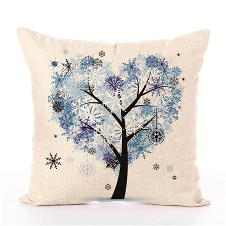 KTX-191635 Linen Pillow Cover with Money Tree Design - Simple Modern Cushion, 40x40cm