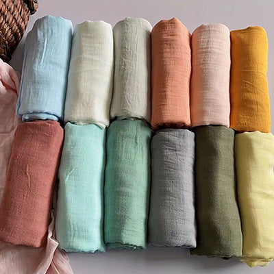 KTX-192531 Bamboo Cotton Dyed Wrap Towel for Newborns - Soft, Absorbent & Breathable 120x120cm