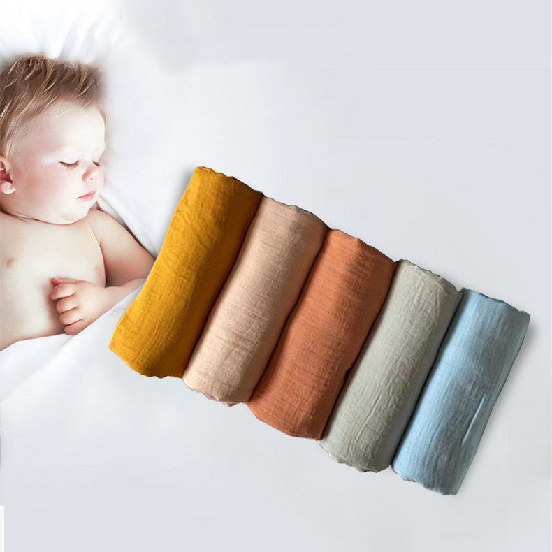 KTX-192531 Bamboo Cotton Dyed Wrap Towel for Newborns - Soft, Absorbent & Breathable 120x120cm
