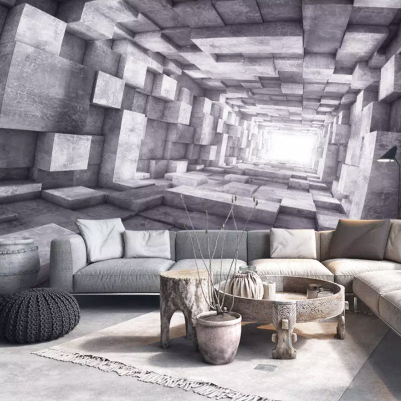 KTX-193939 Industrial Style 3D Three-Dimensional Extended Space Wallpaper for Living Room or Bar