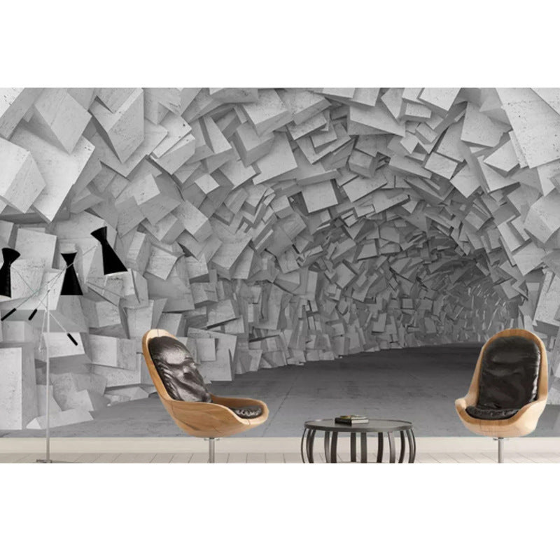 KTX-193939 Industrial Style 3D Three-Dimensional Extended Space Wallpaper for Living Room or Bar