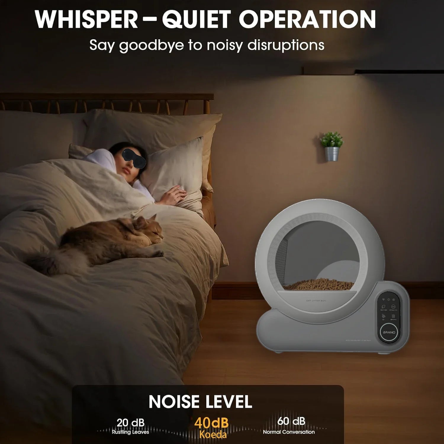 KTX-195539 Automatic Self-Cleaning Cat Litter Box with Smart APP Control, Odor Control, and Large Capacity for Cats 1.5-10KG