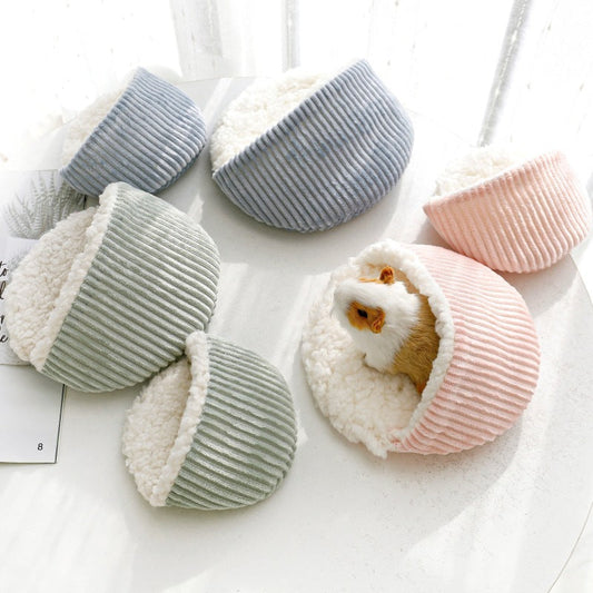 KTX-196691 Warm Cotton Velvet Hamster Nest - Multi-Color Options for Small Pets