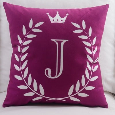 KTX-197459 Modern Cotton Velvet Letter Pillowcase - Plush Filling, 45x45cm, Multiple Colors Available