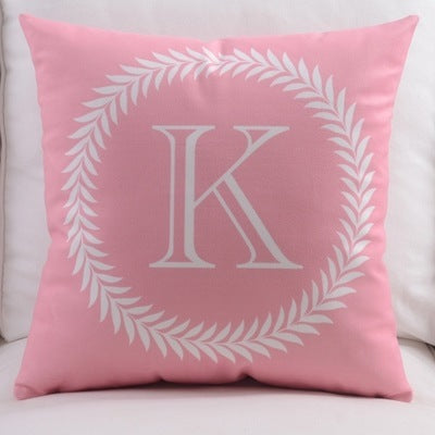 KTX-197459 Modern Cotton Velvet Letter Pillowcase - Plush Filling, 45x45cm, Multiple Colors Available