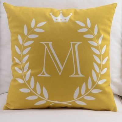 KTX-197459 Modern Cotton Velvet Letter Pillowcase - Plush Filling, 45x45cm, Multiple Colors Available