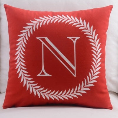KTX-197459 Modern Cotton Velvet Letter Pillowcase - Plush Filling, 45x45cm, Multiple Colors Available