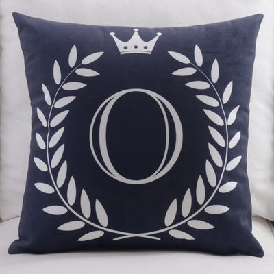 KTX-197459 Modern Cotton Velvet Letter Pillowcase - Plush Filling, 45x45cm, Multiple Colors Available
