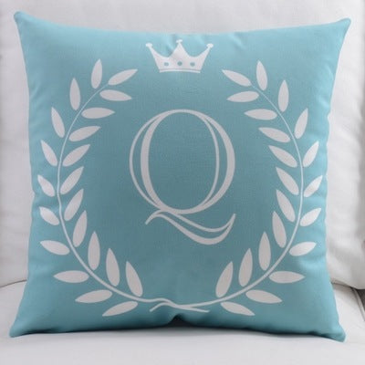 KTX-197459 Modern Cotton Velvet Letter Pillowcase - Plush Filling, 45x45cm, Multiple Colors Available
