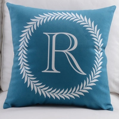 KTX-197459 Modern Cotton Velvet Letter Pillowcase - Plush Filling, 45x45cm, Multiple Colors Available