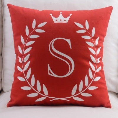 KTX-197459 Modern Cotton Velvet Letter Pillowcase - Plush Filling, 45x45cm, Multiple Colors Available