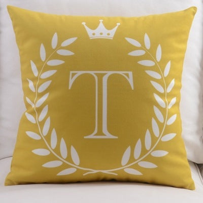 KTX-197459 Modern Cotton Velvet Letter Pillowcase - Plush Filling, 45x45cm, Multiple Colors Available