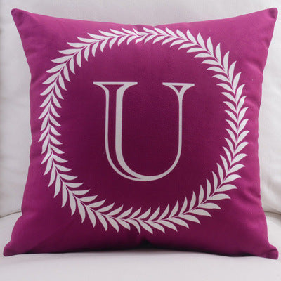 KTX-197459 Modern Cotton Velvet Letter Pillowcase - Plush Filling, 45x45cm, Multiple Colors Available