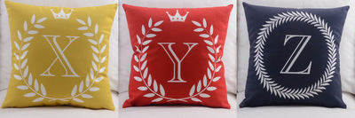 KTX-197459 Modern Cotton Velvet Letter Pillowcase - Plush Filling, 45x45cm, Multiple Colors Available