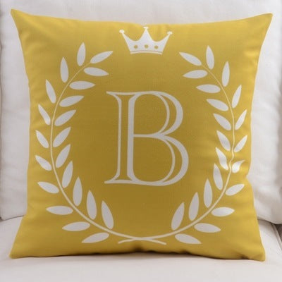 KTX-197459 Modern Cotton Velvet Letter Pillowcase - Plush Filling, 45x45cm, Multiple Colors Available