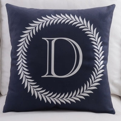 KTX-197459 Modern Cotton Velvet Letter Pillowcase - Plush Filling, 45x45cm, Multiple Colors Available