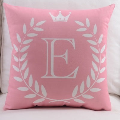 KTX-197459 Modern Cotton Velvet Letter Pillowcase - Plush Filling, 45x45cm, Multiple Colors Available
