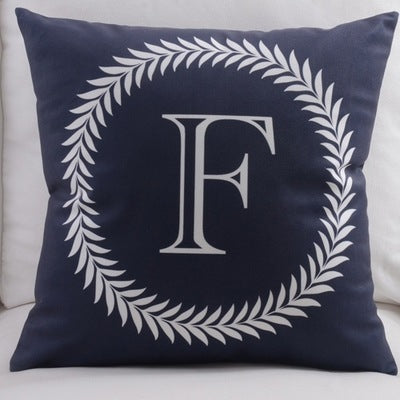 KTX-197459 Modern Cotton Velvet Letter Pillowcase - Plush Filling, 45x45cm, Multiple Colors Available
