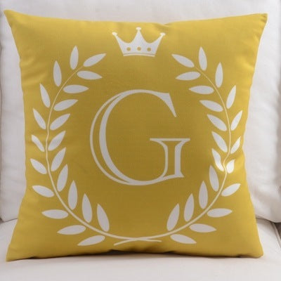 KTX-197459 Modern Cotton Velvet Letter Pillowcase - Plush Filling, 45x45cm, Multiple Colors Available