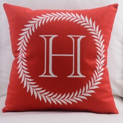KTX-197459 Modern Cotton Velvet Letter Pillowcase - Plush Filling, 45x45cm, Multiple Colors Available