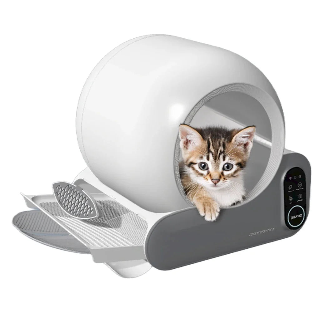 KTX-197843 Extra Large Smart Self-Cleaning Cat Litter Box with APP Control and Durable Plastic Design, 10kg Capacity