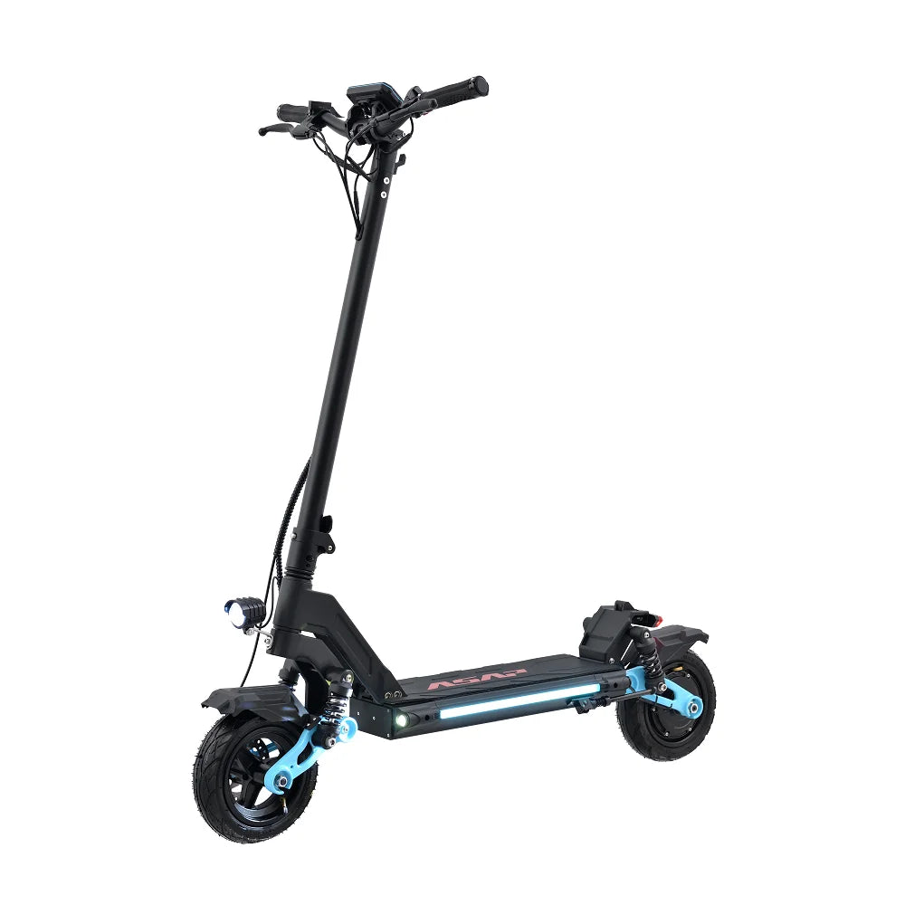 KTX-197907 Electric Scooter 48V 13Ah Fast Foldable Mobility Device 40km/h with Side Lights and 9-inch Tires