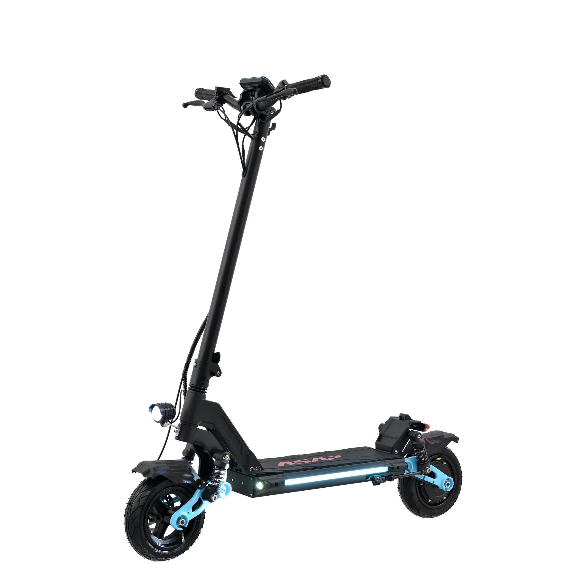 KTX-197907 Electric Scooter 48V 13Ah Fast Foldable Mobility Device 40km/h with Side Lights and 9-inch Tires