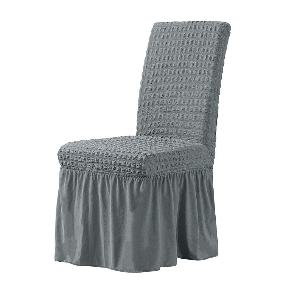 KTX-198611 Elastic Seersucker Stool Cover in Solid Color - Modern Rectangular Design