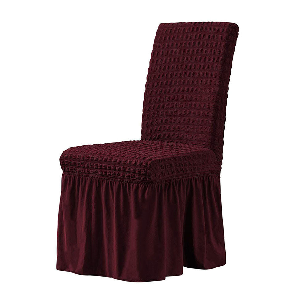 KTX-198611 Elastic Seersucker Stool Cover in Solid Color - Modern Rectangular Design