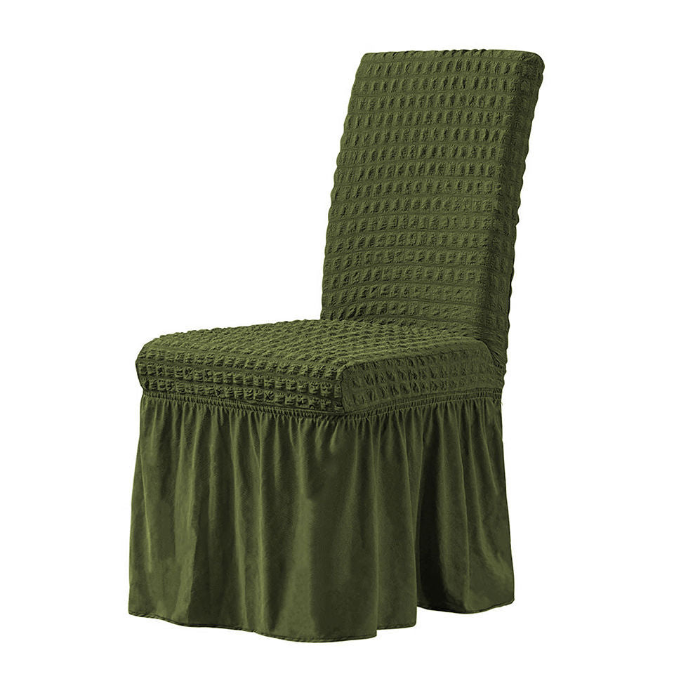 KTX-198611 Elastic Seersucker Stool Cover in Solid Color - Modern Rectangular Design