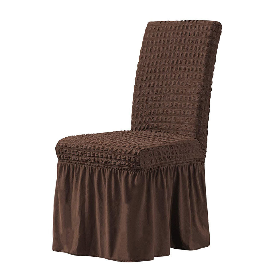 KTX-198611 Elastic Seersucker Stool Cover in Solid Color - Modern Rectangular Design